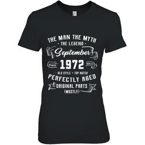 Man Myth Legend September 1972 50th Birthday Retro T-Shirt